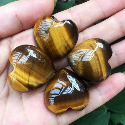 Tiger Eye Heart Stone Crystal Natural Healing Gemstone