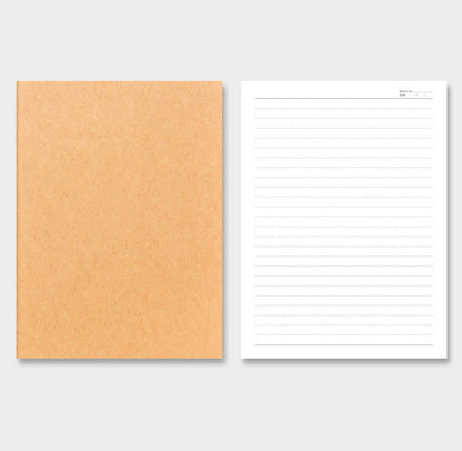 Pack of 3 A4 Kraft Paper Lined Notebooks for Writing and Journaling