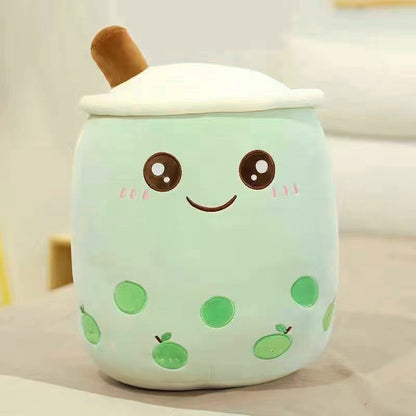 40cm Adorable Bubble Tea Plush Toy Boba Pillow Cushion Green