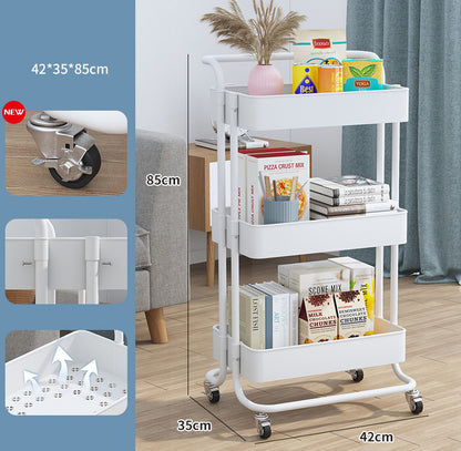 3-Tier Rolling Storage Utility Cart Shelf Organizer Trolley for Home and Office