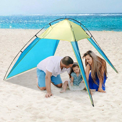 6-Person Pop Up Beach Tent Easy Setup Sun Shelter