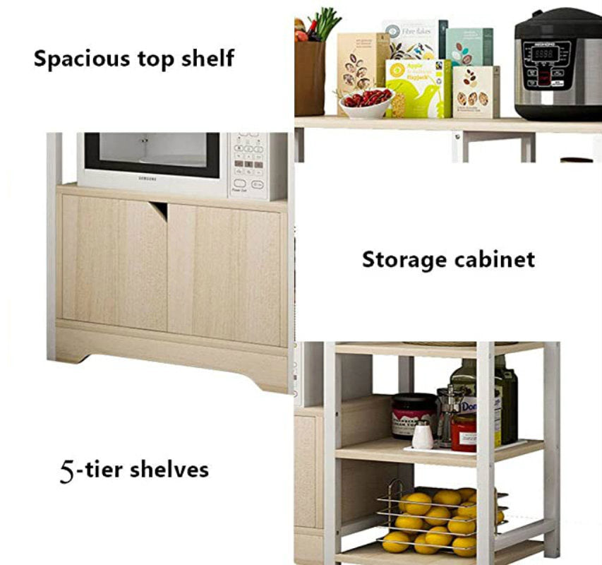 Double Cabinet Kitchen Storage Shelf Oak Modern Design