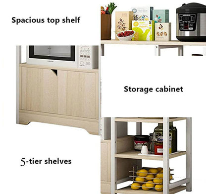 Double Cabinet Kitchen Storage Shelf Oak Modern Design