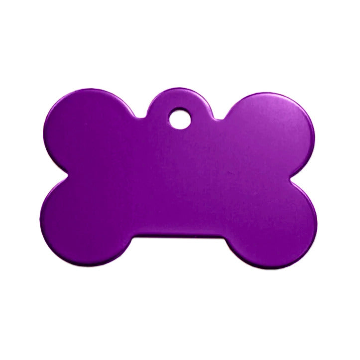 Dog Bone Shaped Personalized Pet ID Tag for Dogs Purple Aluminum