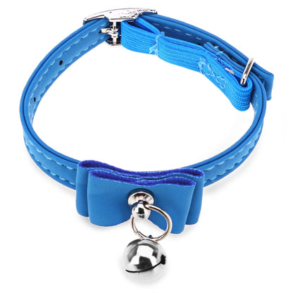 Adjustable Cute Kitten Bowtie Collar with Bell Blue