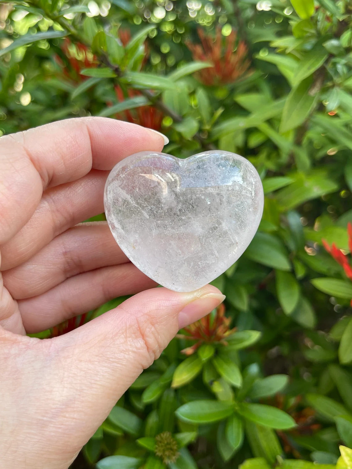 Natural Clear Quartz Heart Stone Healing Crystal Gemstone