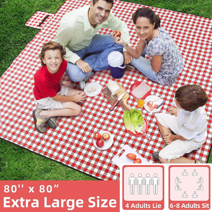 Extra Large Foldable Waterproof Outdoor Picnic Blanket Camping Beach Mat Red