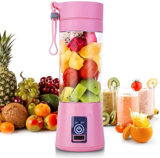 Portable Glass Juicer Blender Mini Mixer Smoothie Maker Pink