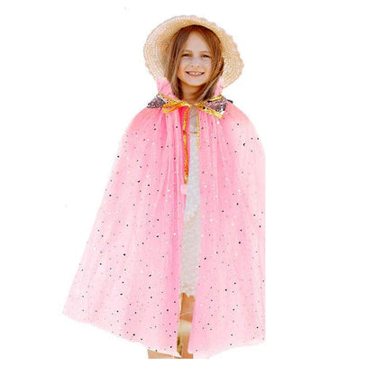 Princess Dress Up Cloak Party Costume Jewelry Set for Kids Pretend Play Pink