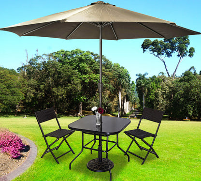 2.7m Steel Outdoor Garden Patio Market Umbrella Beige