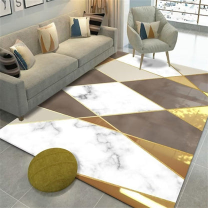 4m Extra Large Golden Rug Stylish Design Easy-Care Carpet Mat