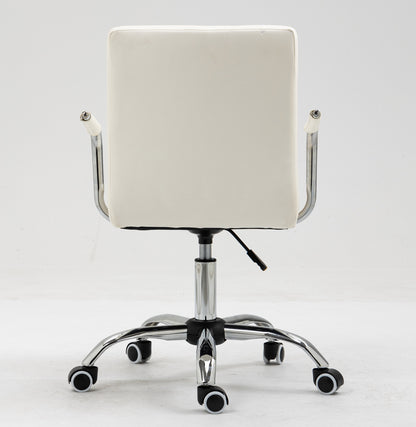 Ergonomic High-Back PU Leather Office Chair White