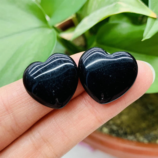 Black Obsidian Heart-Shaped Healing Crystal Gemstone