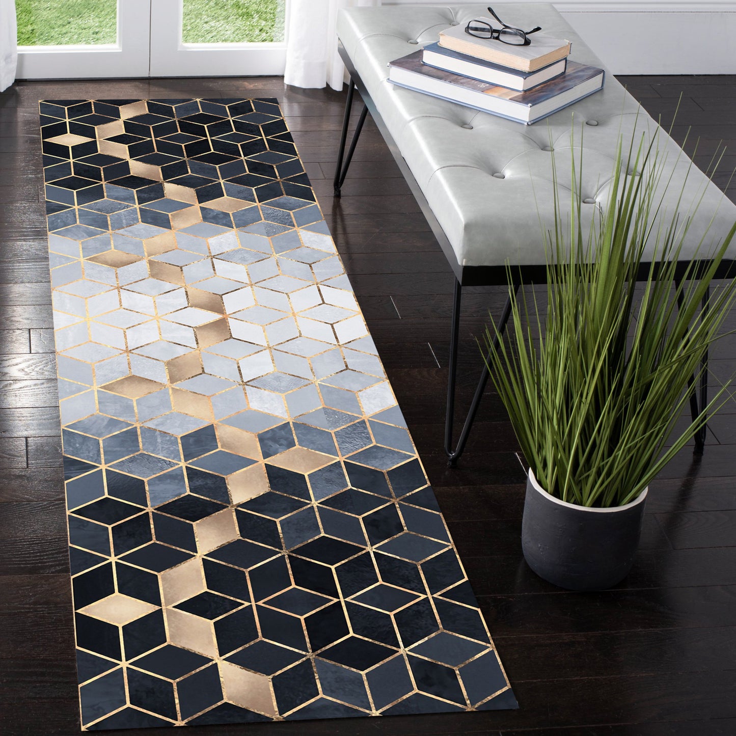 80 x 300 Elegant Non-Slip Hallway Runner Rug for Modern Homes