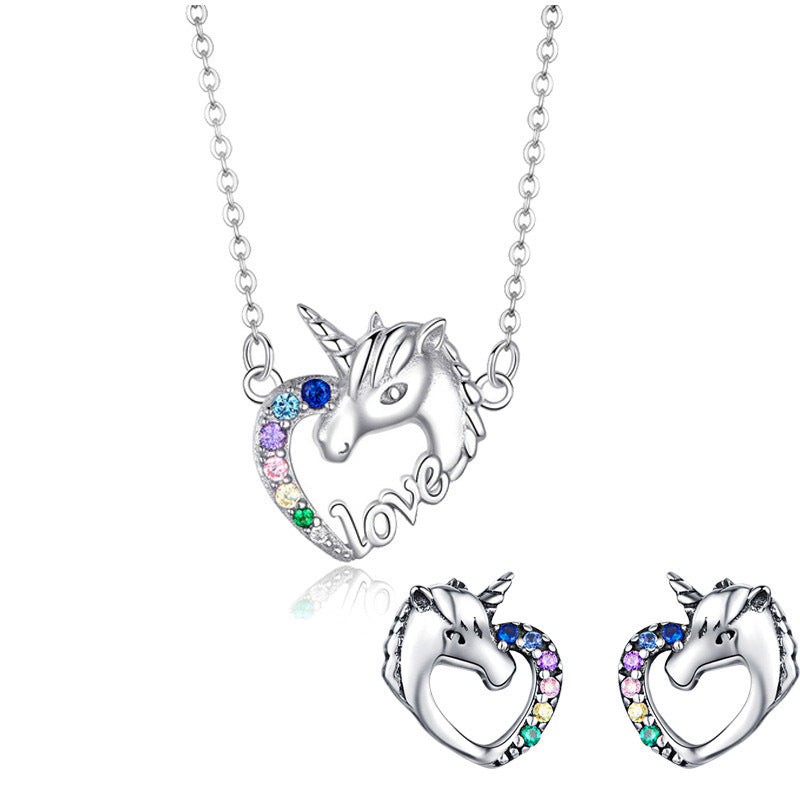 Sterling Silver Unicorn Necklace Magical Jewelry Gift