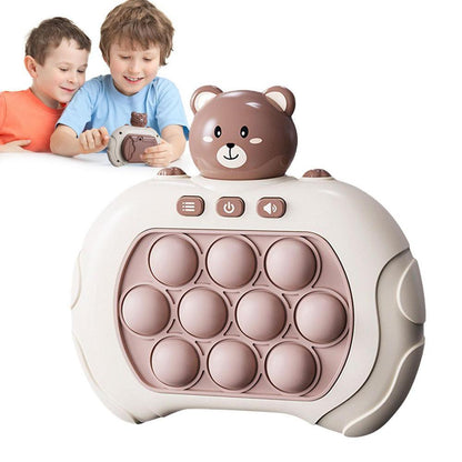 Cute Bear Light Up Push Pop Fidget Game Console for Kids