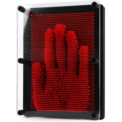 Large 3D Pin Art Board Game Hand Impression Desk Toy Red