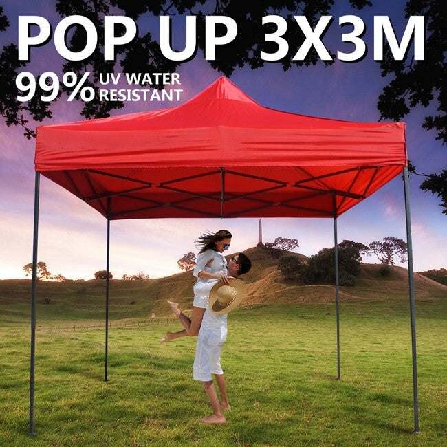 3m Outdoor Market Gazebo Tent Marquee Red