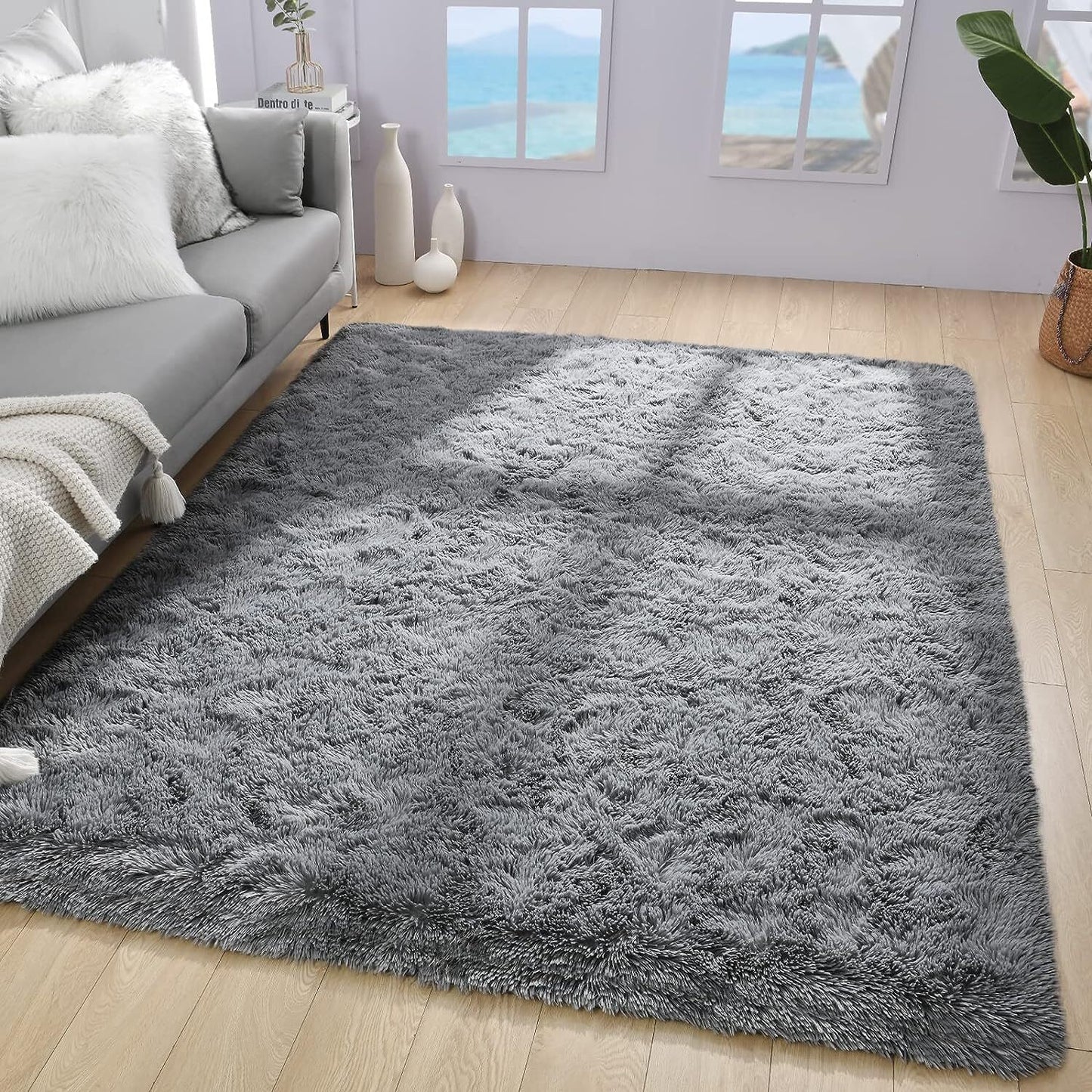 XL Deluxe Extra Large 300 x 200 Soft Shag Rug Carpet Mat Grey