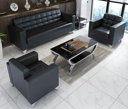 Modern Minimalist Leather Single Seater Sofa Black