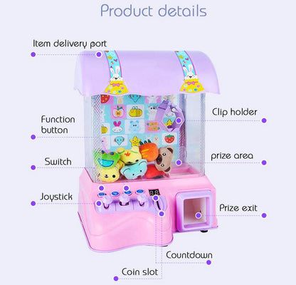 Deluxe Toy Claw Machine Arcade Game for Kids Pink