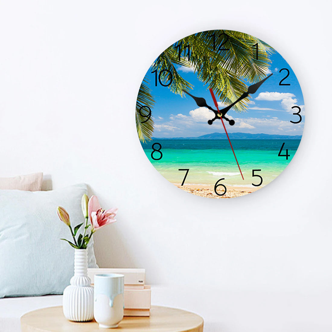 Coastal Beach Home Decor Wall Clock Nautical Style