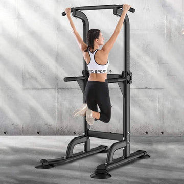 Adjustable Power Tower Pull Up Dip Station Home Gym Workout