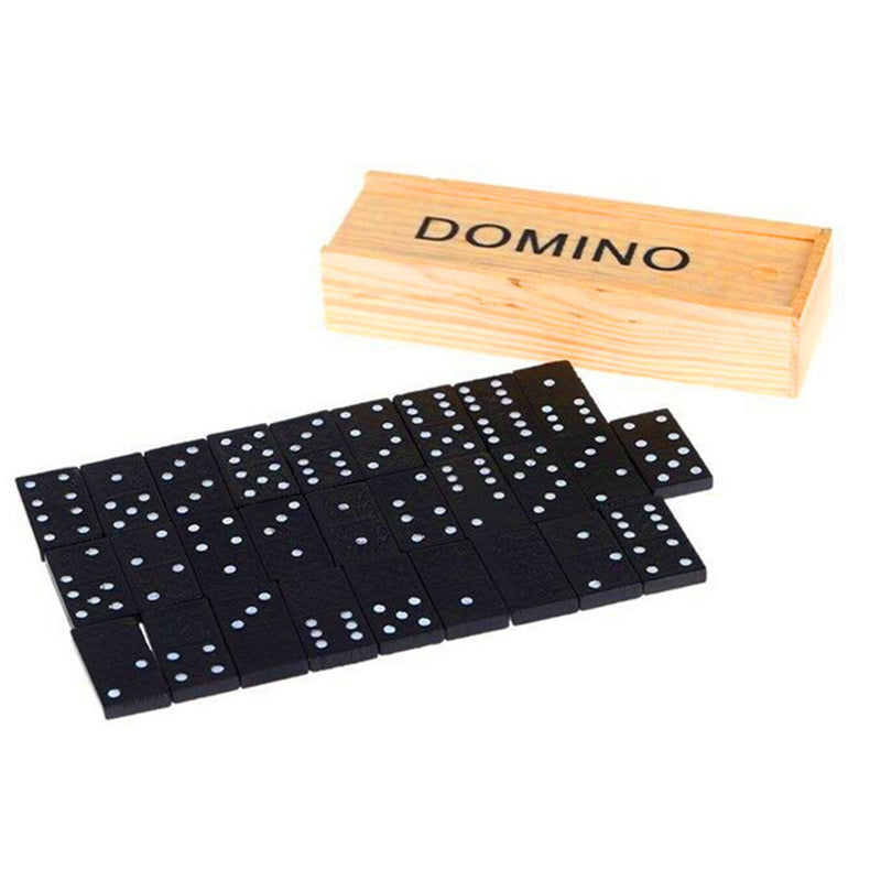 Classic Dominoes in Wooden Box Game Set for Family Fun