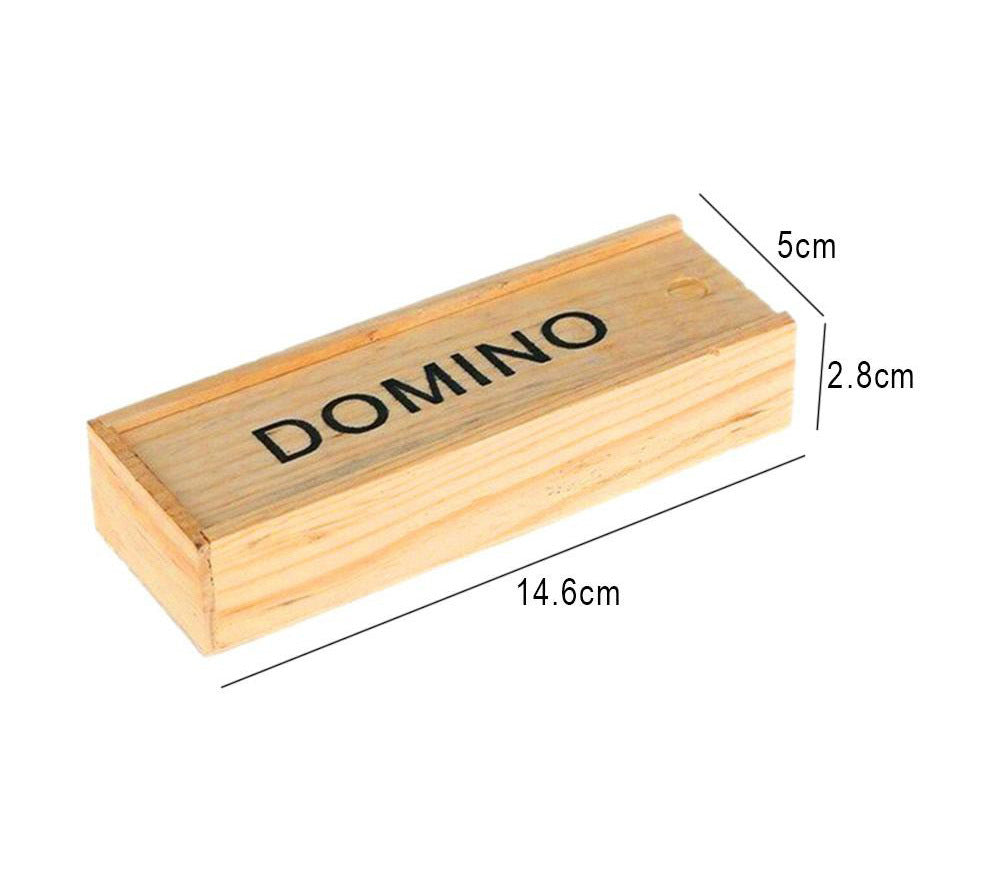 Classic Dominoes in Wooden Box Game Set for Family Fun