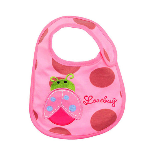 Adorable Baby Bib with Pink Ladybug Design Premium Cotton