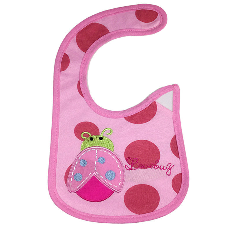 Adorable Baby Bib with Pink Ladybug Design Premium Cotton