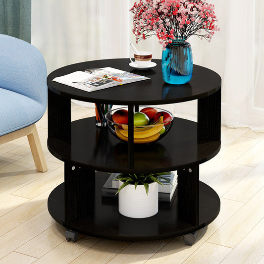 Elegant Round Coffee Table Black Wood