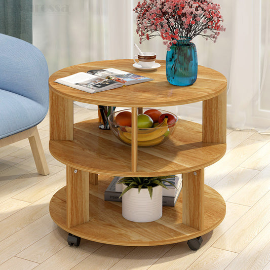 Elegant Oak Round Coffee Table