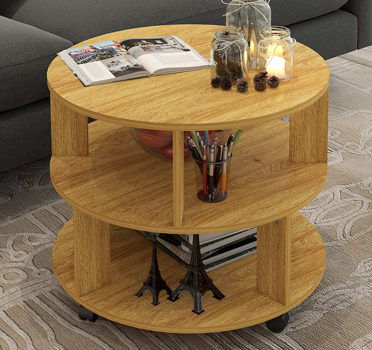 Elegant Oak Round Coffee Table