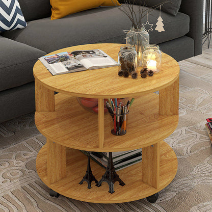 Elegant Oak Round Coffee Table