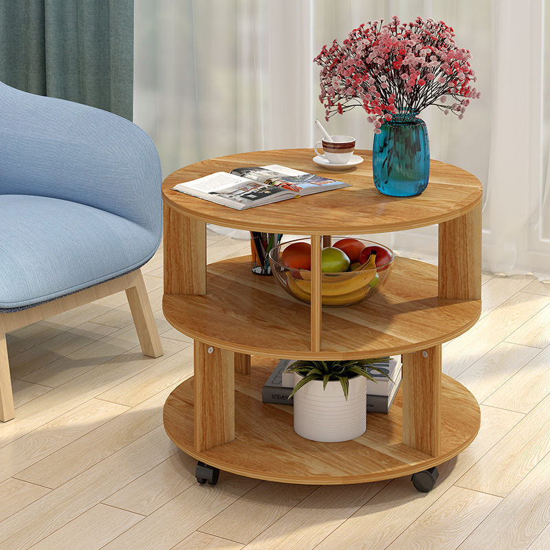 Elegant Oak Round Coffee Table