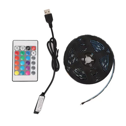 2M RGB LED Light Strip with Remote USB Colour-changing Lights