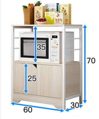 2-Tier Kitchen Storage Organizer Shelf for Cabinets Oak