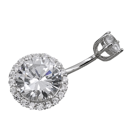 Sterling Silver CZ Diamond Belly Button Ring Body Piercing Jewelry