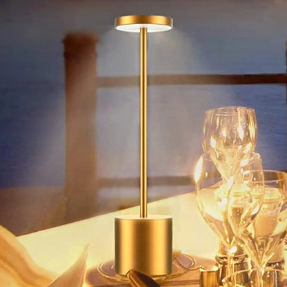 Tall Cordless LED Touch Sensor Table Lamp Modern Gold Design