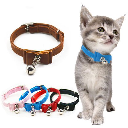 Adjustable Cute Kitten Bowtie Collar with Bell Blue