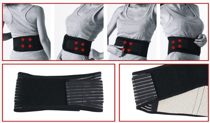 2 Pack Bio Magnetic Lower Back Support Pain Relief Waist Brace Black