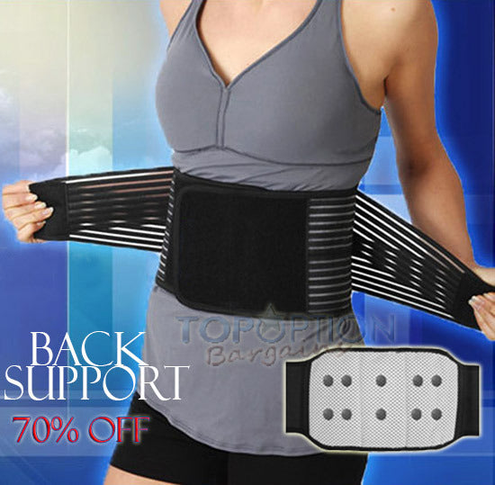 Magnetic Lumbar Support Belt for Lower Back Pain Relief Black