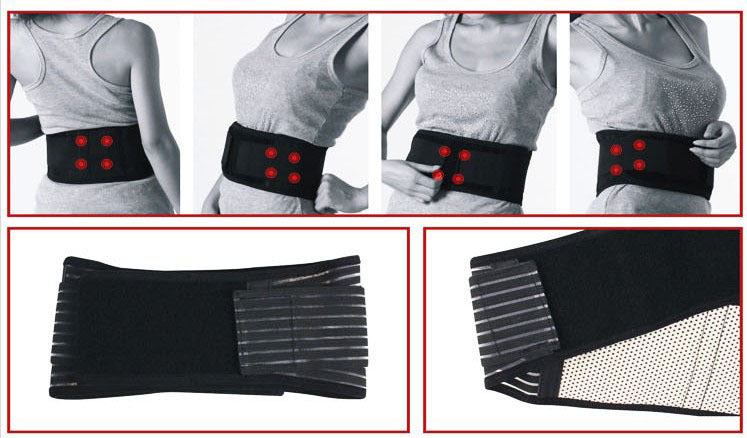 Magnetic Lumbar Support Belt for Lower Back Pain Relief Black