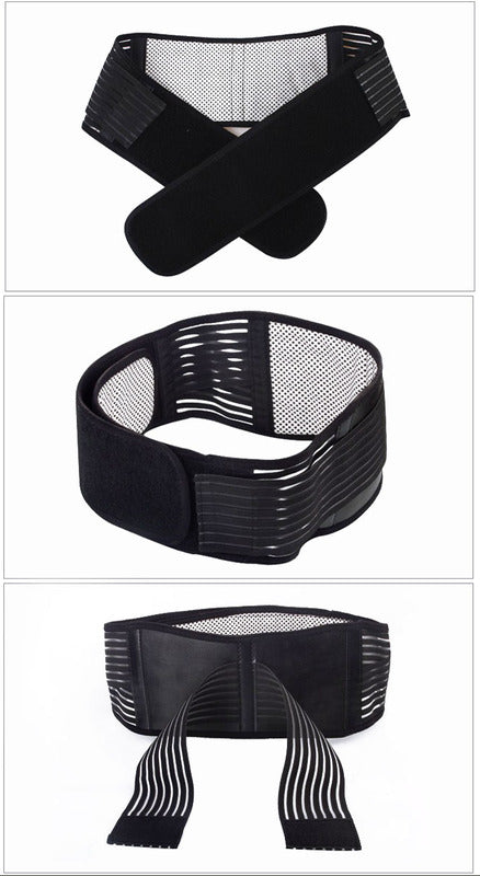 Magnetic Lower Back Support Belt Pain Relief Black