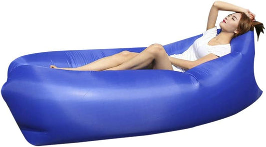 Portable Inflatable Air Sofa Lounger Lazy Couch for Outdoor Camping (Blue)