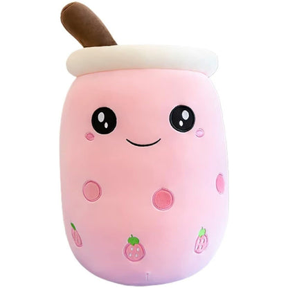 40cm Bubble Tea Plush Toy Boba Cuddly Doll Pillow Cushion Pink