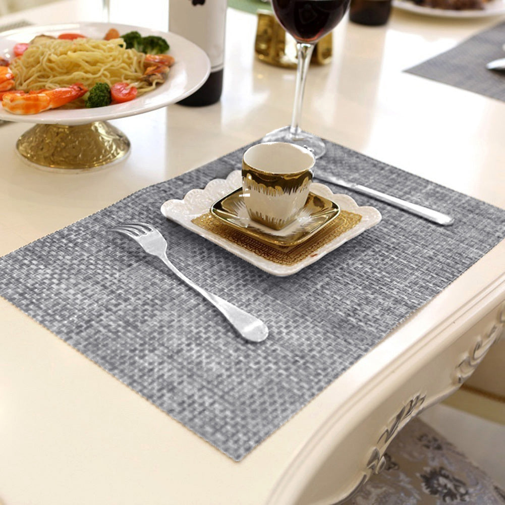 Heat Resistant Weave Dining Table Placemat Grey