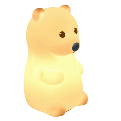 Adorable Silicone Bear Night Light USB Rechargeable Lamp