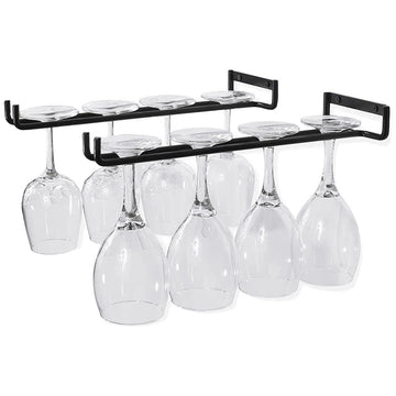 Wine Glass Hanger Rack Under Cabinet Stemware Storage Organizer for Kitchen Bar